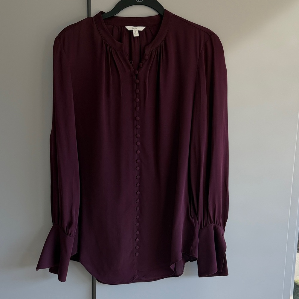 Elegant Silk Plum Women's Top